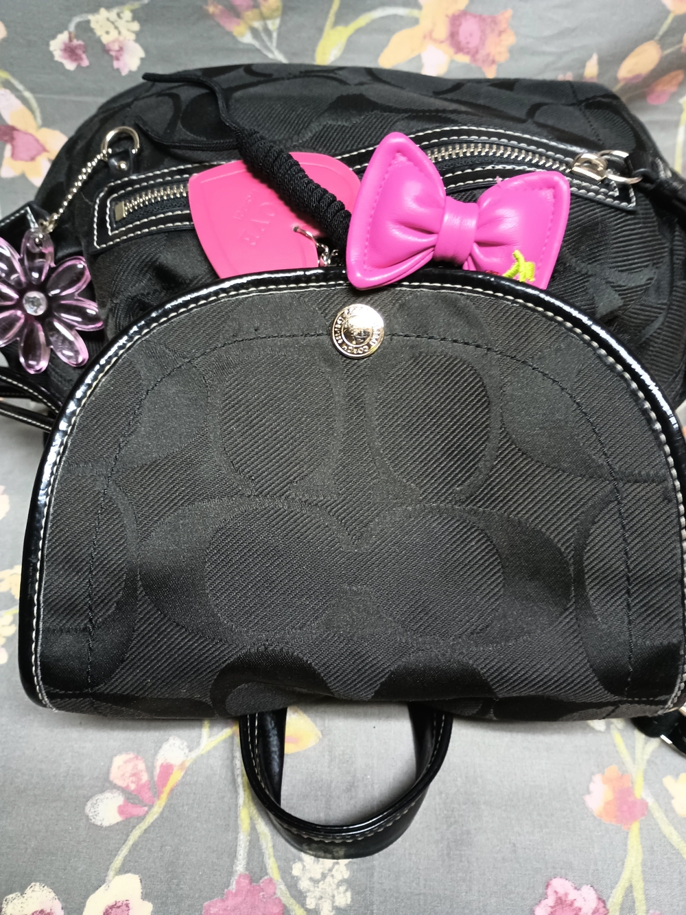 π COACH KYRA DAISY SIGNATURE NYLON BACKPACK ONLY π - Picture 9 of 9